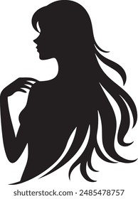 Girl icon silhouette vector art