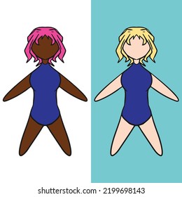 Girl icon in swimsuit, editable vector file for all your graphic needs.