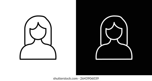 Girl icon symbol concept for graphic design, Website, UI. EPS