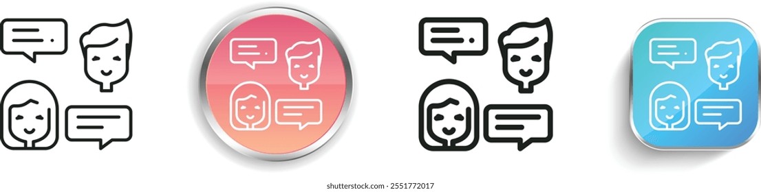 girl icon. Thin Linear, Regular and Button Style Design Isolated On White Background