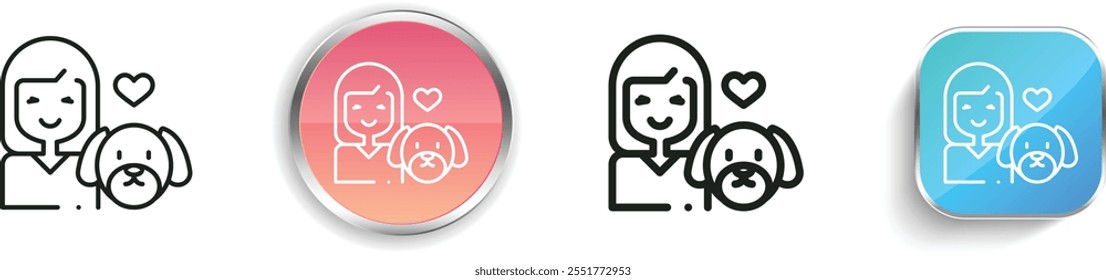 girl icon. Thin Linear, Regular and Button Style Design Isolated On White Background