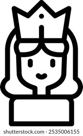 girl icon. Thin Linear Style Design Isolated On White Background