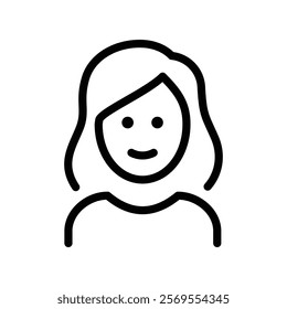 Girl icon Thin vector set