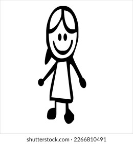 girl icon in vector art style