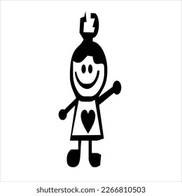 girl icon in vector art style