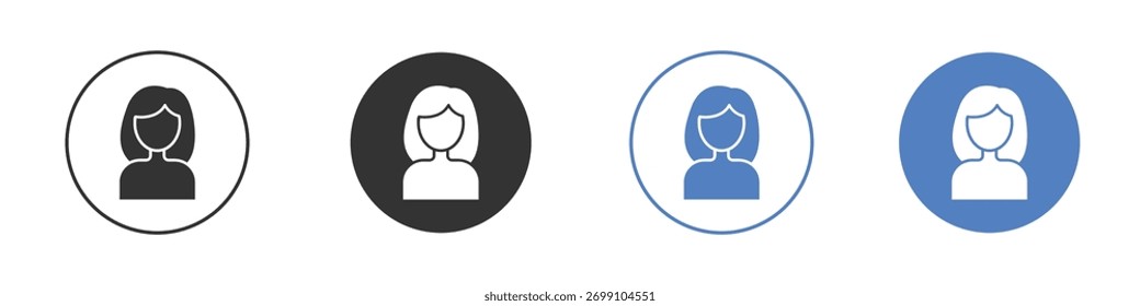 Vector de icono de chica. Diseño de ilustración de Plantilla de logotipo