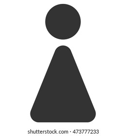 Girl icon. Vector style is flat iconic symbol with rounded angles, gray color, white background.