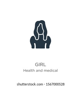 Girl icon vector. Trendy flat girl icon from health collection isolated on white background. Vector illustration can be used for web and mobile graphic design, logo, eps10