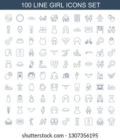 girl icons. Trendy 100 girl icons. Contain icons such as slim, family, Male WC, woman pants, female, baby shoes, marriage proposal, dancing woman. girl icon for web and mobile.