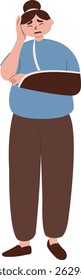 Girl with Illness and Injury Illustration. Vector Character in Flat Cartoon Design and Shape