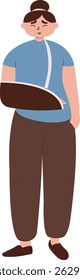 Girl with Illness and Injury Illustration. Vector Character in Flat Cartoon Design and Shape