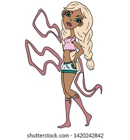 Girl illustration cheerleader sport suit