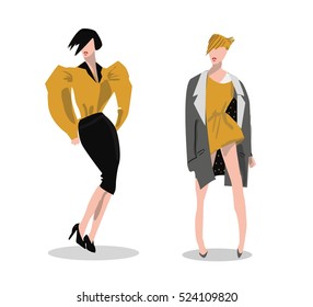 Girl illustration. Fashion illustration. Flat vector illustration