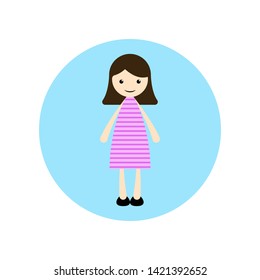 Girl, illustration, flat animated cartoon illustration