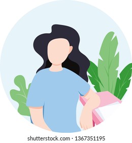 Girl illustration flat design vector