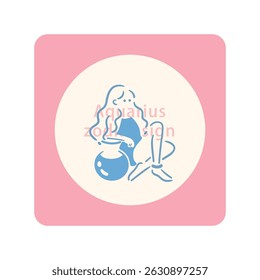 【Zodiac Sign】11.Aquarius girl illustration stock_Pale Color