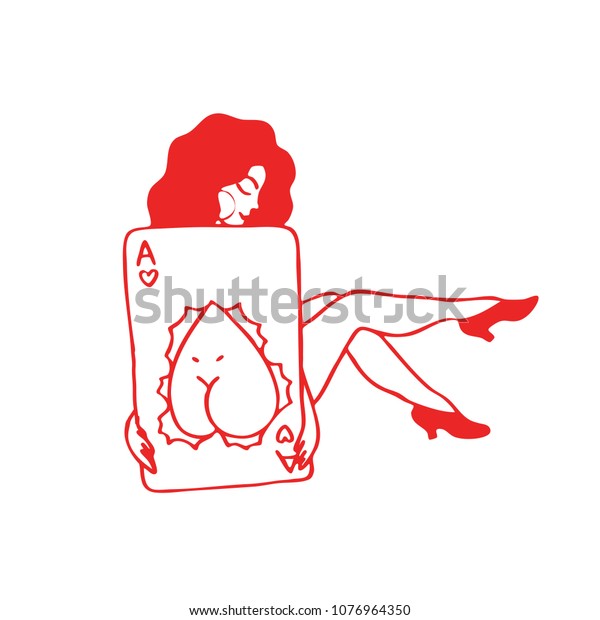 Girl Illustration Traditional Tattoo Flash Stock Vector (royalty Free 