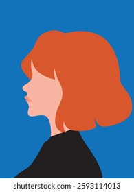  Girl illustration vector side view