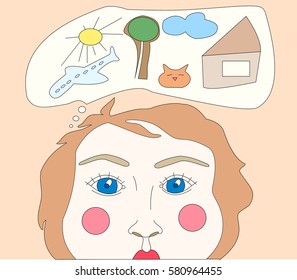Girl with imagination