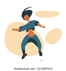 Girl incendiary dancing. Vector Illustration for a modern dance studio