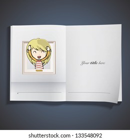 Girl inside a framework. Vector design.