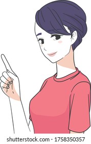 Girl introducing something and gathering attention