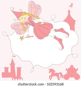 Girl invitation card with fairy