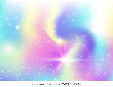Girl Invitation. Purple Princess Gradient. Magic Pattern. Fairytale Cosmic Mesh. Pink Abstract Hologram. Blue Mystical Background. Unicorn Glitter. Cute Girl Invitation.
