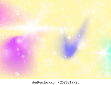 Girl Invitation. Purple Princess Pattern. Unicorn Gradient. Iridescent Girlish Effect. Pink Galaxy Background. Lilac Cosmic Hologram. Magic Texture. Stars Girl Invitation.