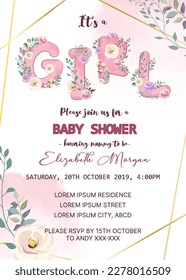 Es una plantilla de invitación de chica