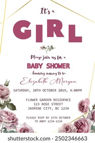 Its a girl invitation template for nursery