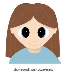 Girl isolated on white background. Flat cartoon style. Vector illustration.