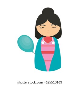 girl japanese comic balloon decoration