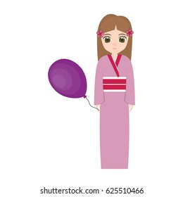 girl japanese comic balloon decoration