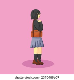 Girl in Japanese School Uniform or Formal Attire