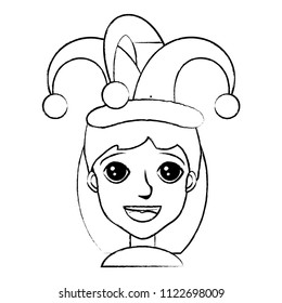 Girl with jester hat