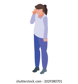 Girl jet lag icon isometric vector. Tired night. Sleep rythm