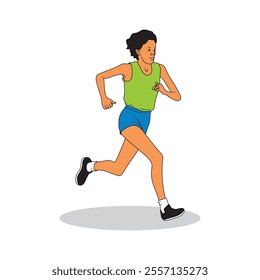 a girl is jogging in the morning, perfect for your needs