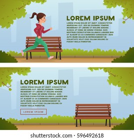 Girl Jogging. Sport fitness run training. Spring run