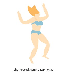 Girl jump in pool icon. Isometric of girl jump in pool vector icon for web design isolated on white background