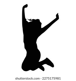 Girl Jump silhouette Vector Pro Vector