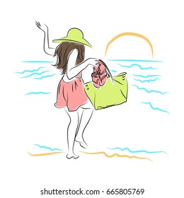 the girl jumped away from the wave vector