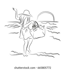 the girl jumped away from the wave vector