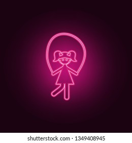 girl with a jumper icon. Elements of Family in neon style icons. Simple icon for websites, web design, mobile app, info graphics
