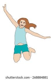Girl jumping