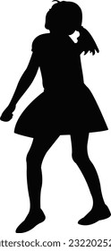 a girl jumping body silhouette vector