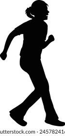 a girl jumping body silhouette vector