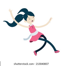Girl jumping or falling