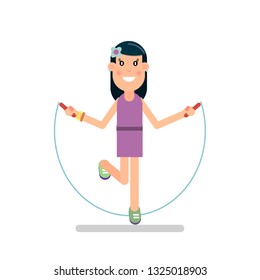 girl jumping rope illustration