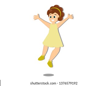 girl jumping vector illustration